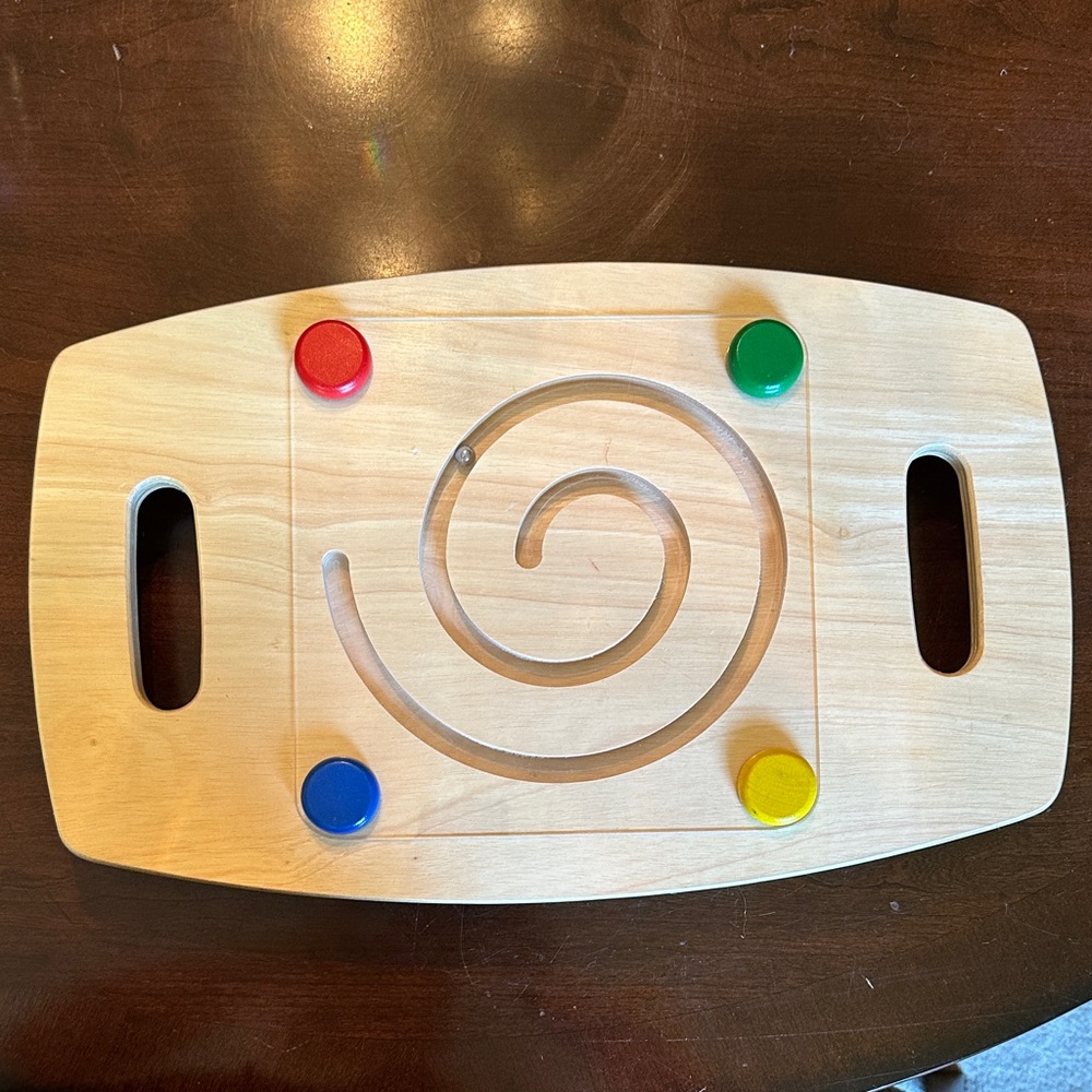 Wooden Balance Board with Colorful Discs